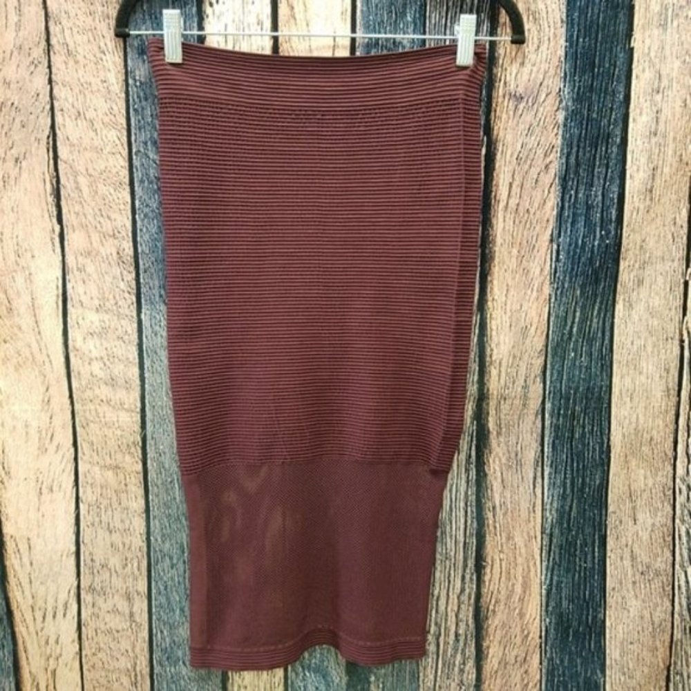 Burgundy Bodycon Long Pencil Skirt